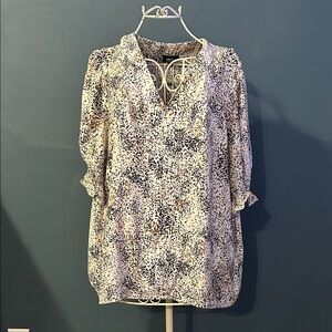 Jones New York Women's Speckled Blouse - Black and White